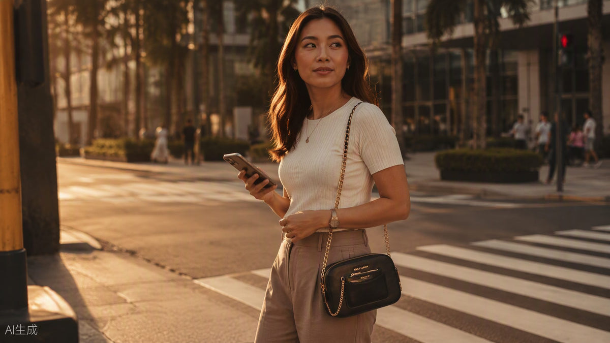 Selene Crossbody — editorial lifestyle photo, Emily Loran PH