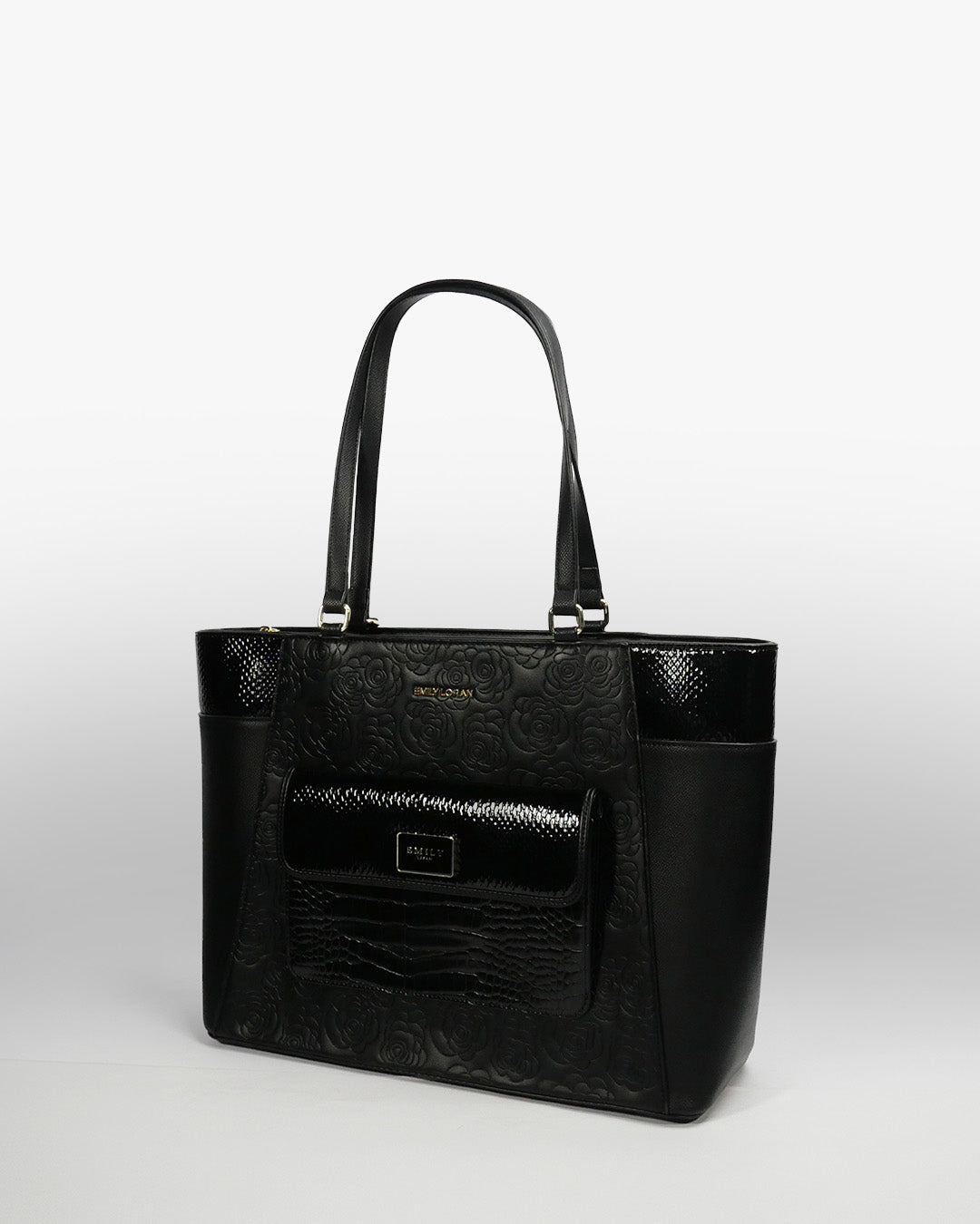 Ravenna Tote — Structured Shoulder Tote — Black colorway, catalogue image 2