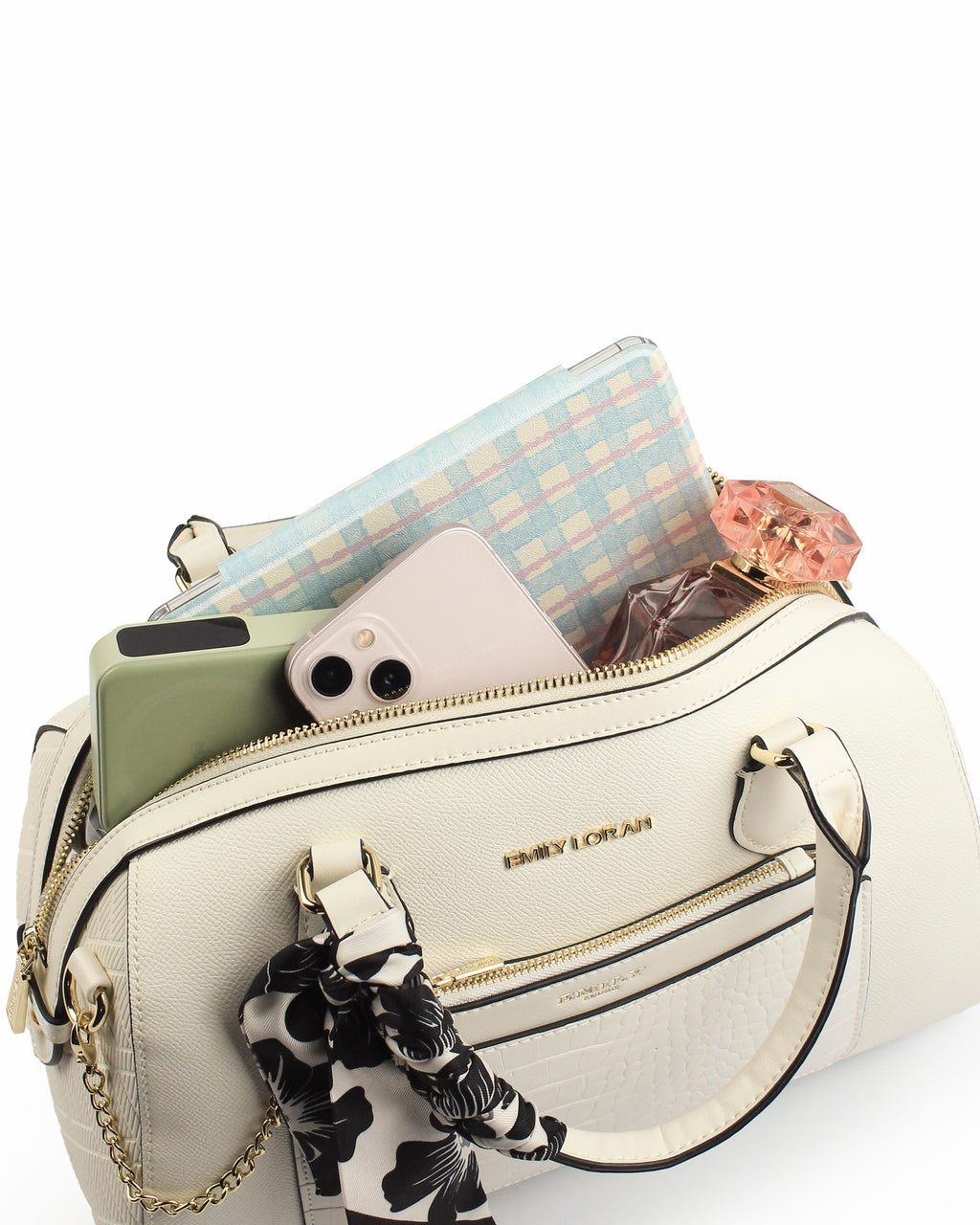 Noor Boston — Floral Boston Bag — White colorway, catalogue image 5
