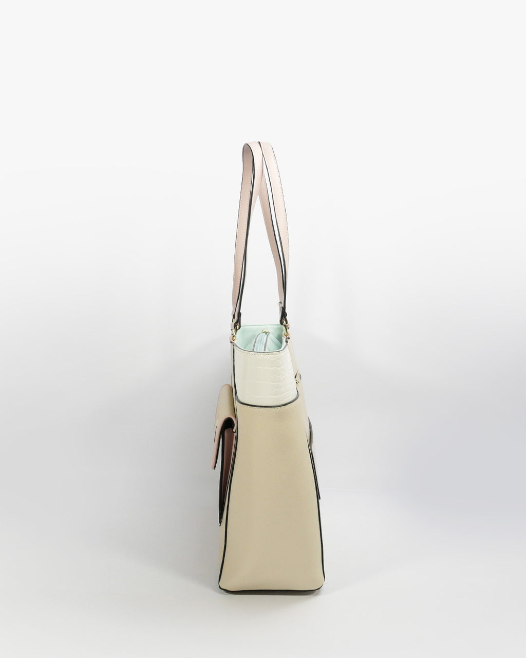 Ravenna Tote — Structured Shoulder Tote — Beige colorway, catalogue image 3