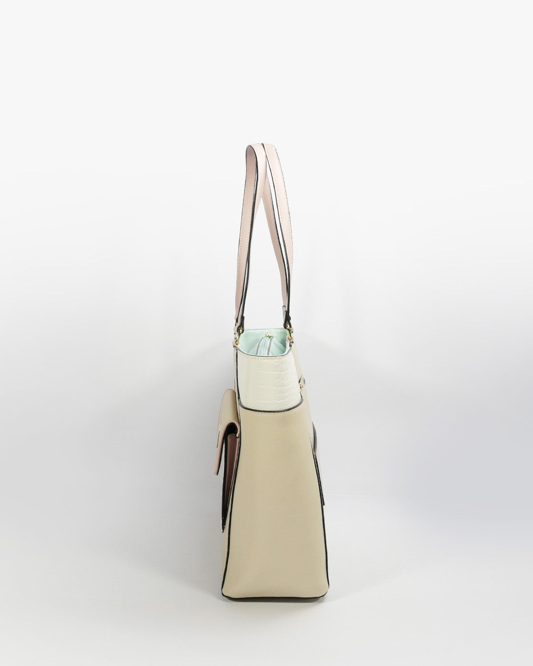 Ravenna Tote — Structured Shoulder Tote — Beige colorway, catalogue image 3