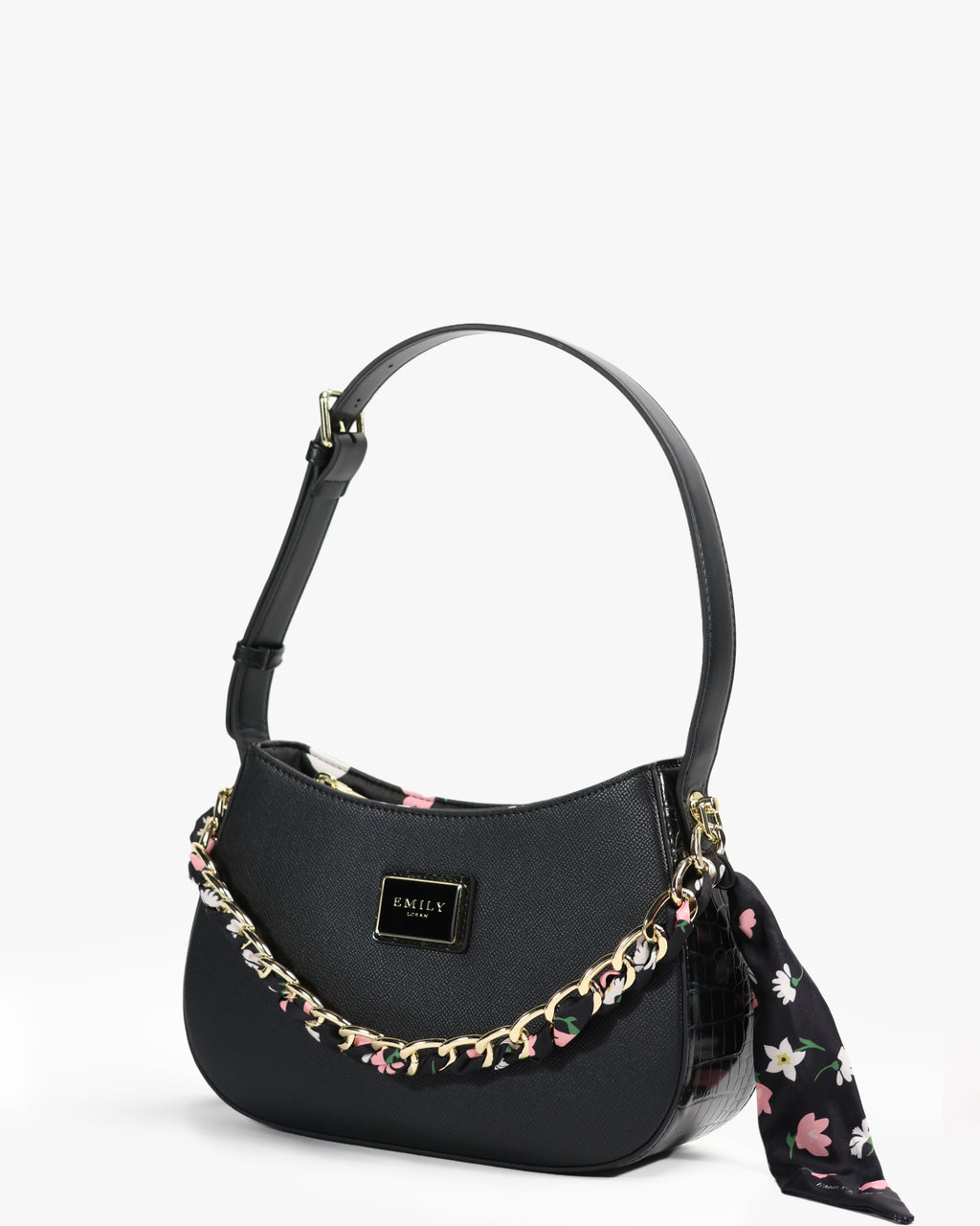 Lucia Hobo — Chain-Strap Hobo — Black colorway, catalogue image 2