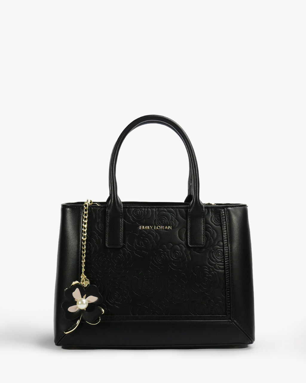 Rosette Tote — Structured Square Tote — Black colorway, catalogue image 1