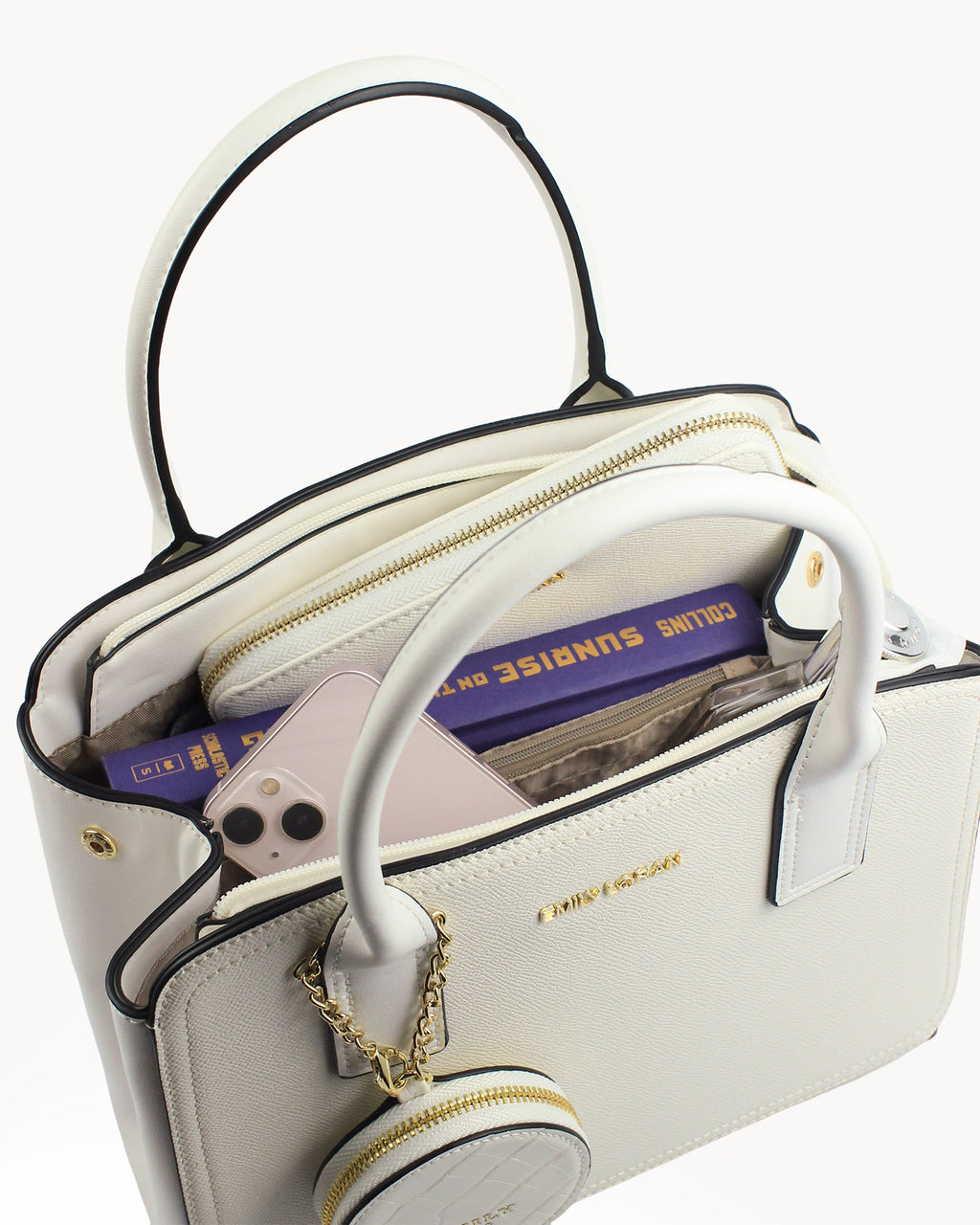 Carmela Satchel — Two-Tone Satchel — White colorway, catalogue image 5