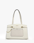 Isolde Tote — Belted Snake-Emboss Tote — White colorway, catalogue image 1