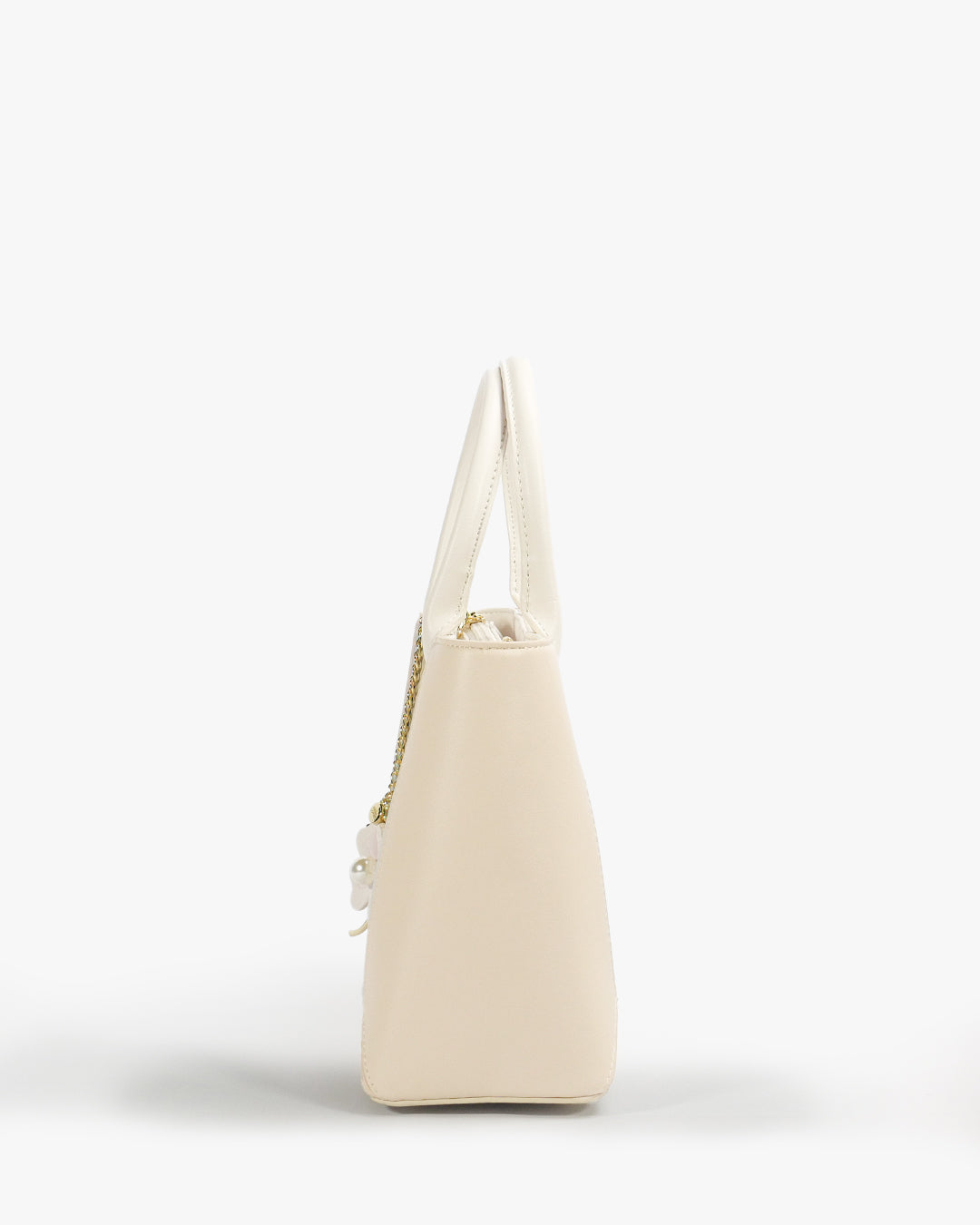 Rosette Tote — Structured Square Tote — Beige colorway, catalogue image 3