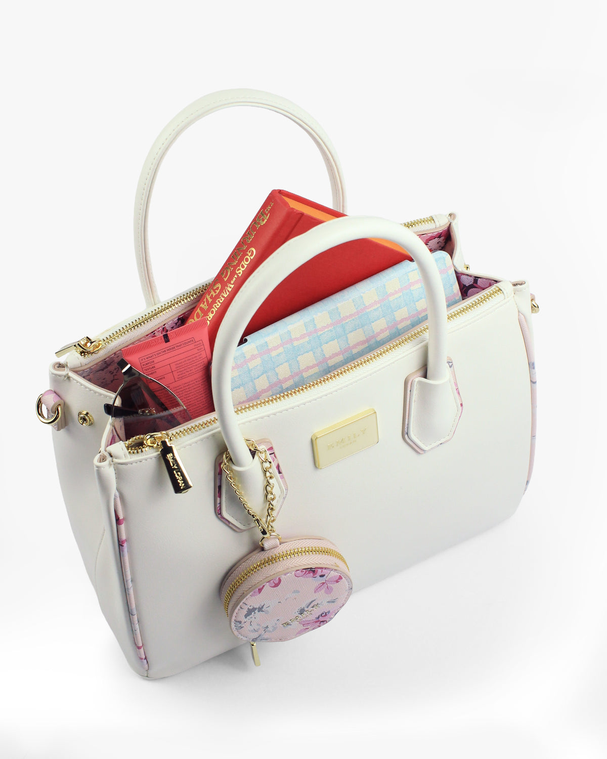 Hana Tote — Cherry Blossom Zip Tote — White colorway, catalogue image 5