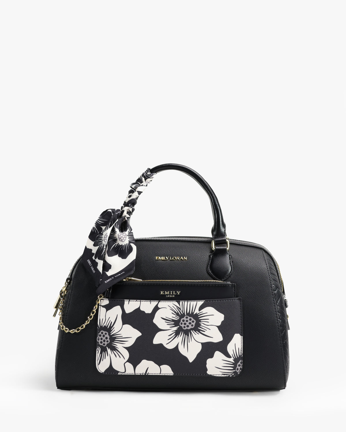 Noor Boston — Floral Boston Bag — Black colorway, catalogue image 1
