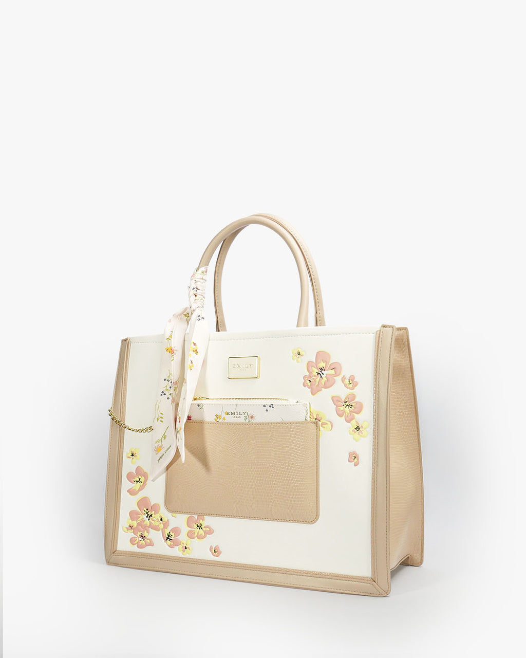 Ariana Tote — Structured Square Tote — White colorway, catalogue image 2