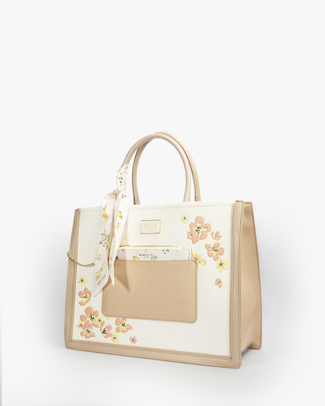 Ariana Tote — Structured Square Tote — White colorway, catalogue image 2