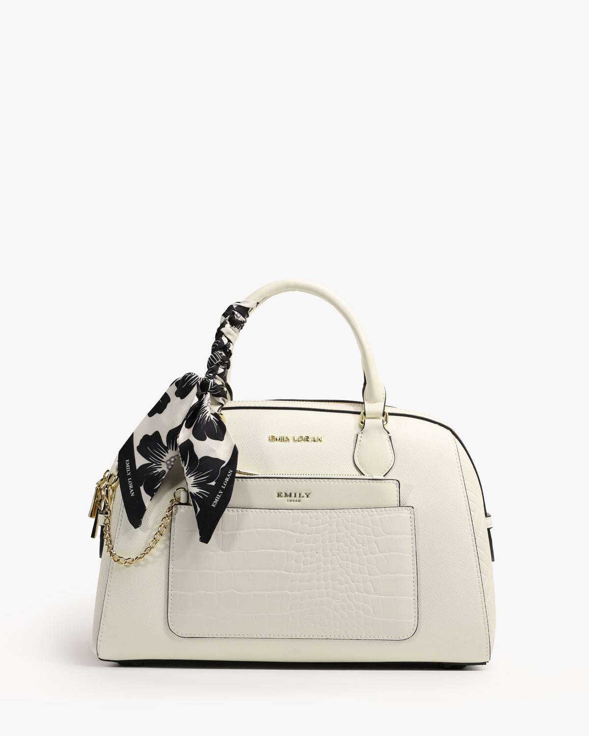 Noor Boston — Floral Boston Bag — White colorway, catalogue image 1