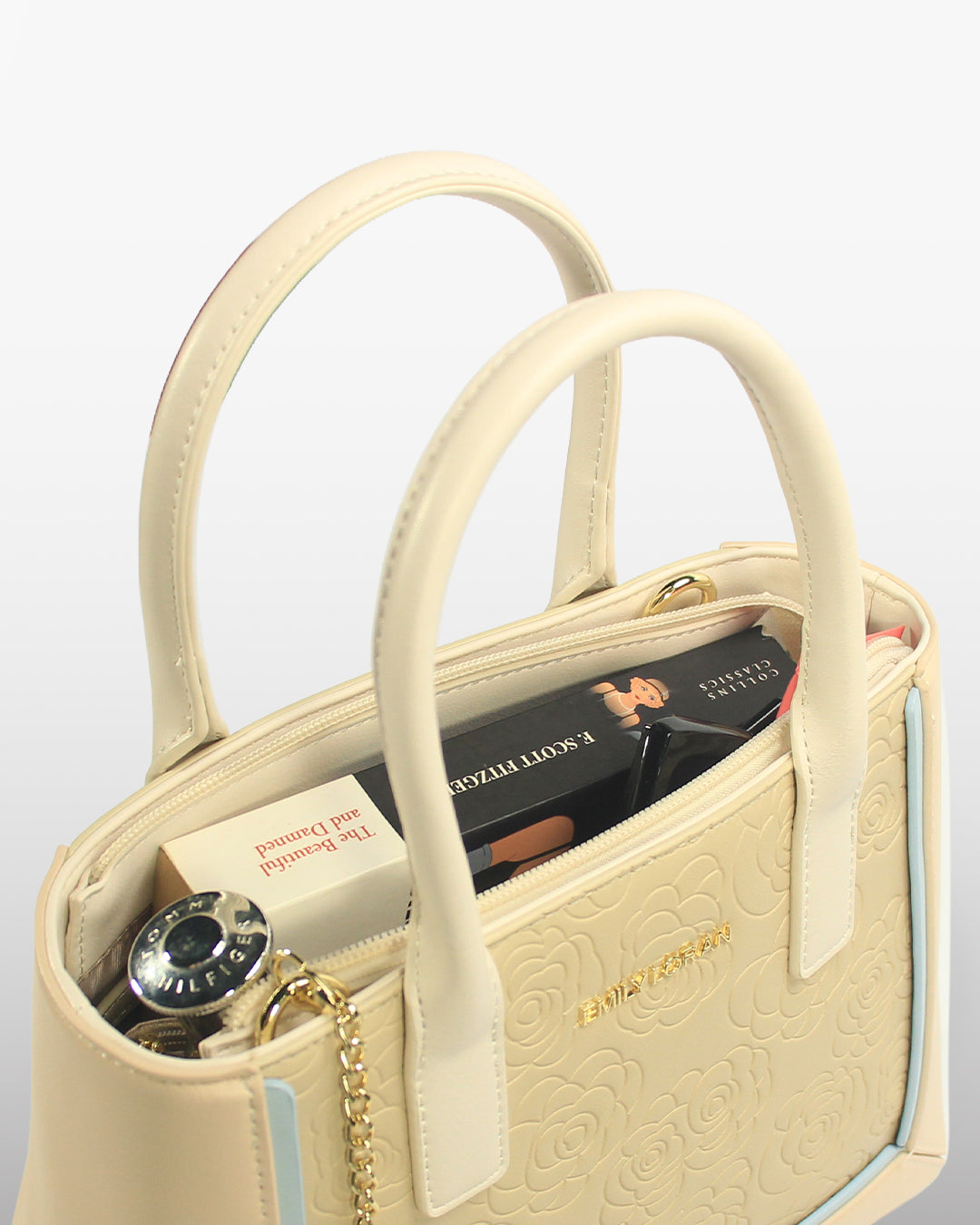 Rosette Tote — Structured Square Tote — Beige colorway, catalogue image 5
