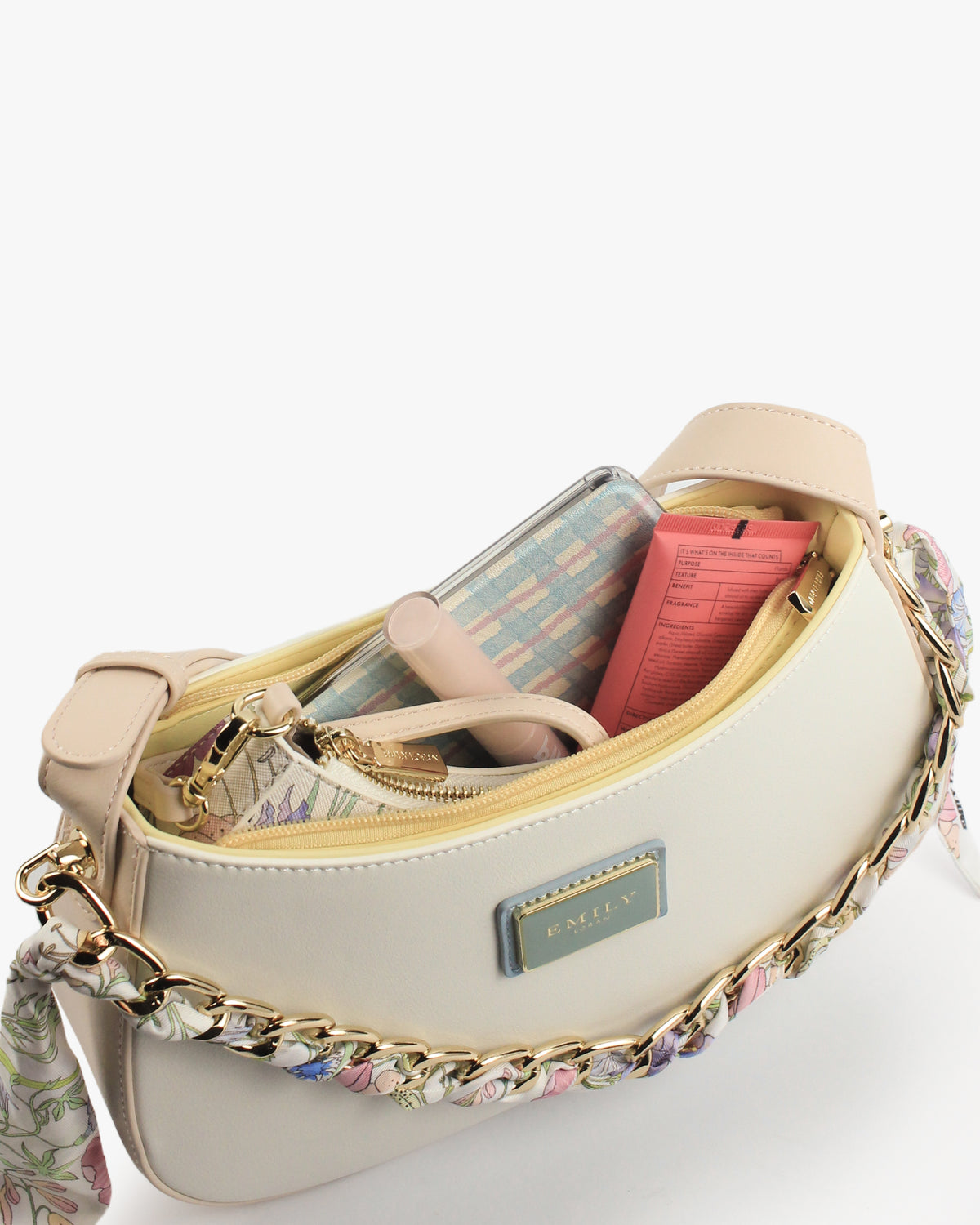 Lucia Hobo — Chain-Strap Hobo — White colorway, catalogue image 5