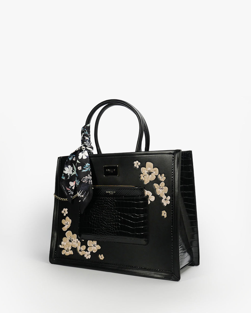 Ariana Tote — Structured Square Tote — Black colorway, catalogue image 2