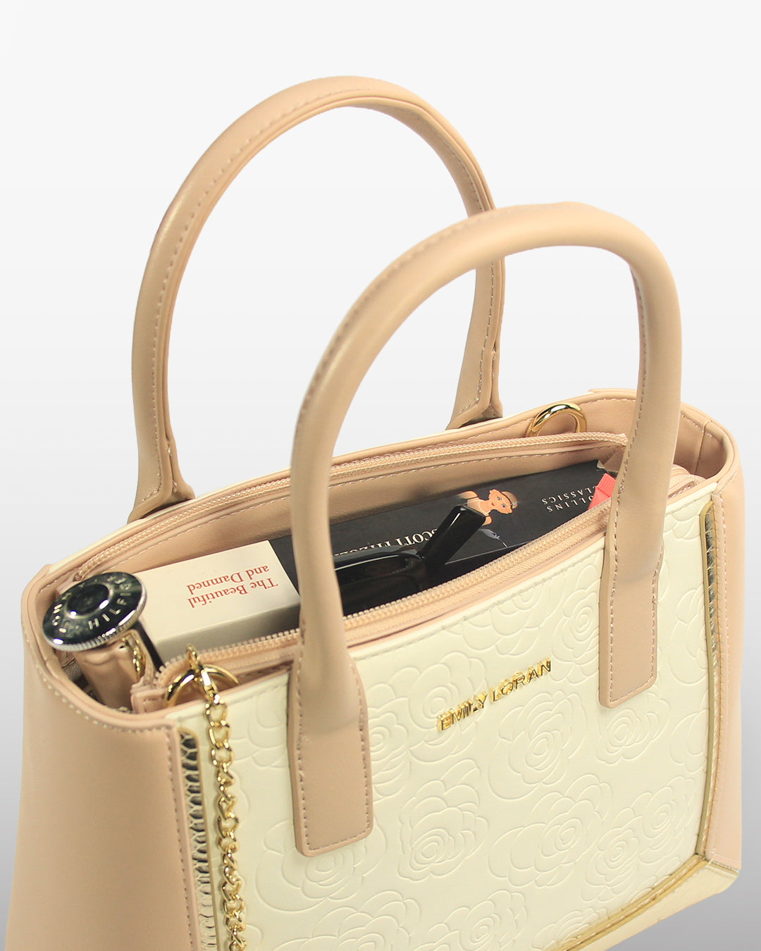 Rosette Tote — Structured Square Tote — White colorway, catalogue image 5