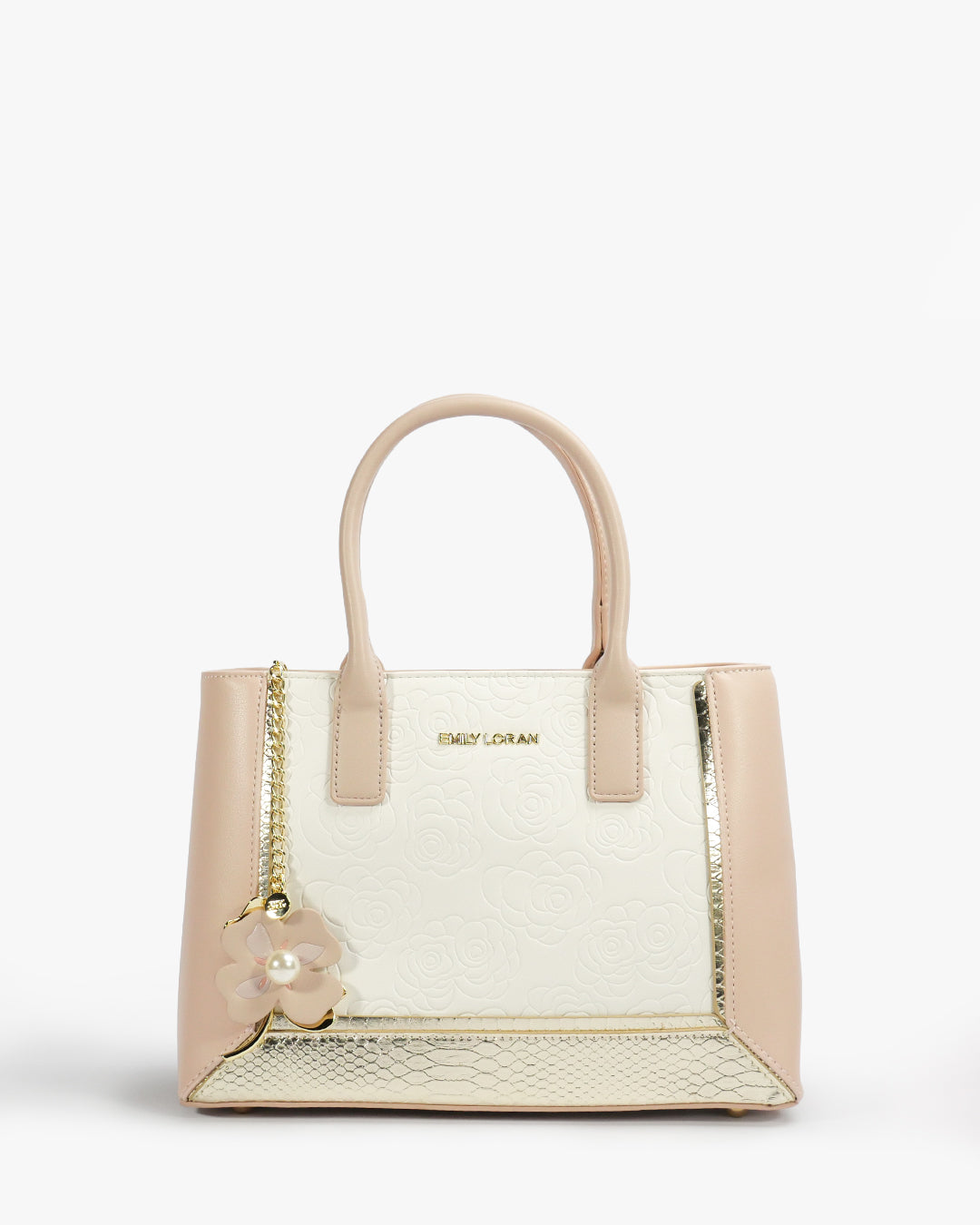 Rosette Tote — Structured Square Tote — White colorway, catalogue image 1