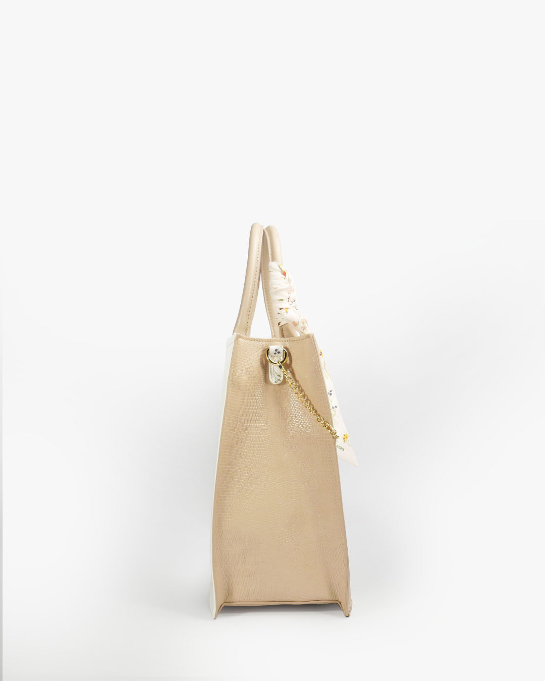 Ariana Tote — Structured Square Tote — White colorway, catalogue image 3