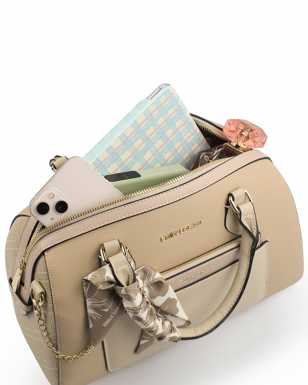 Noor Boston — Floral Boston Bag — Beige colorway, catalogue image 5