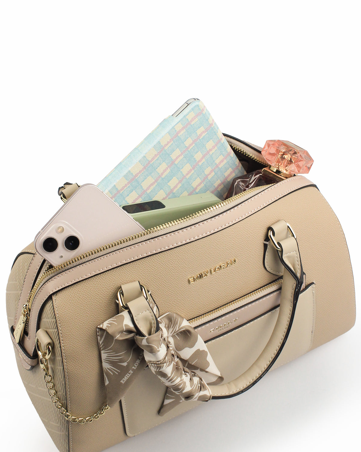 Noor Boston — Floral Boston Bag — Beige colorway, catalogue image 5