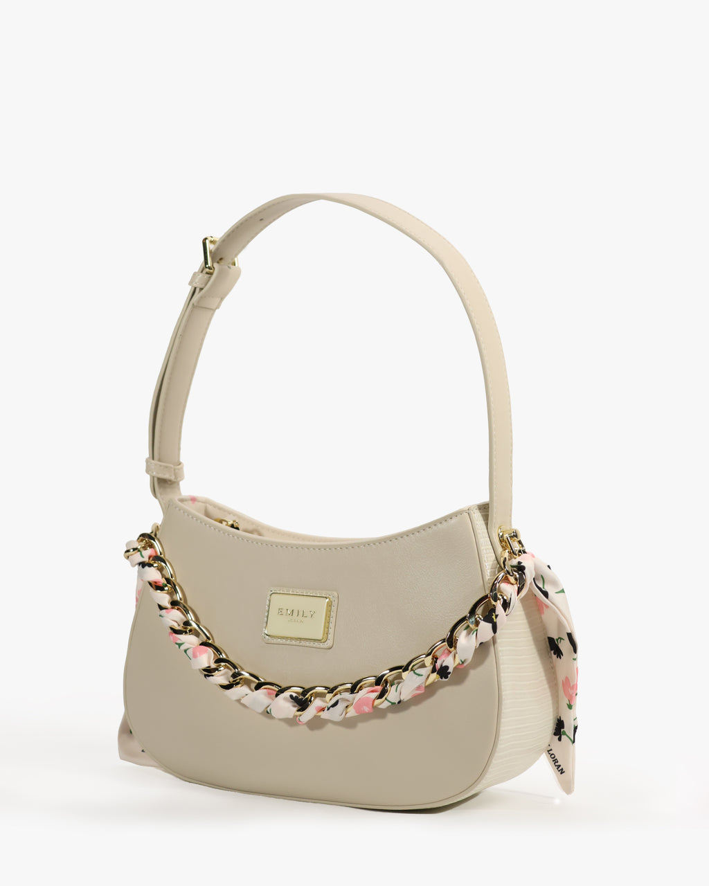 Lucia Hobo — Chain-Strap Hobo — Beige colorway, catalogue image 2