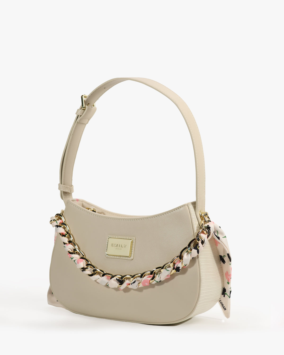 Lucia Hobo — Chain-Strap Hobo — Beige colorway, catalogue image 2