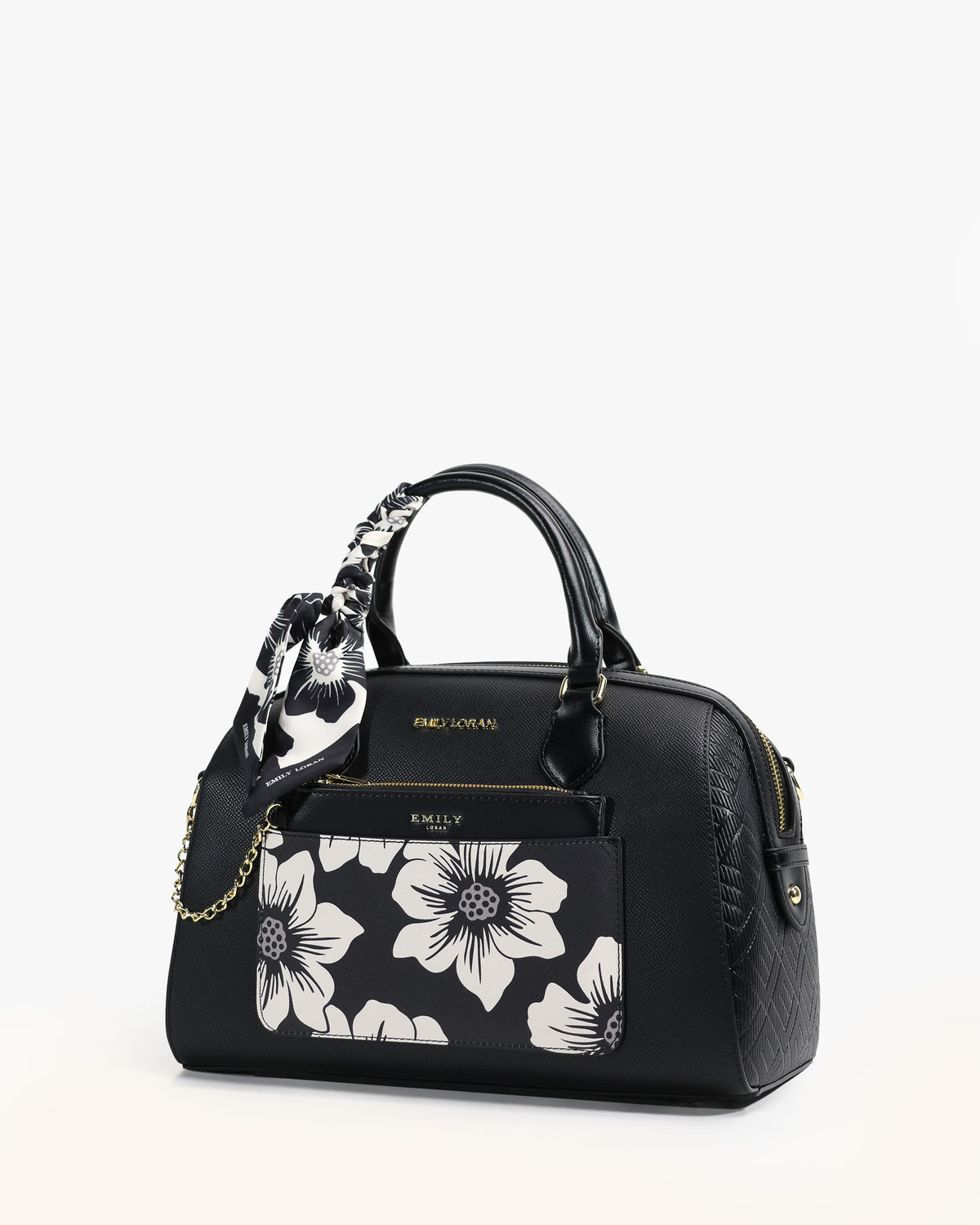 Noor Boston — Floral Boston Bag — Black colorway, catalogue image 2
