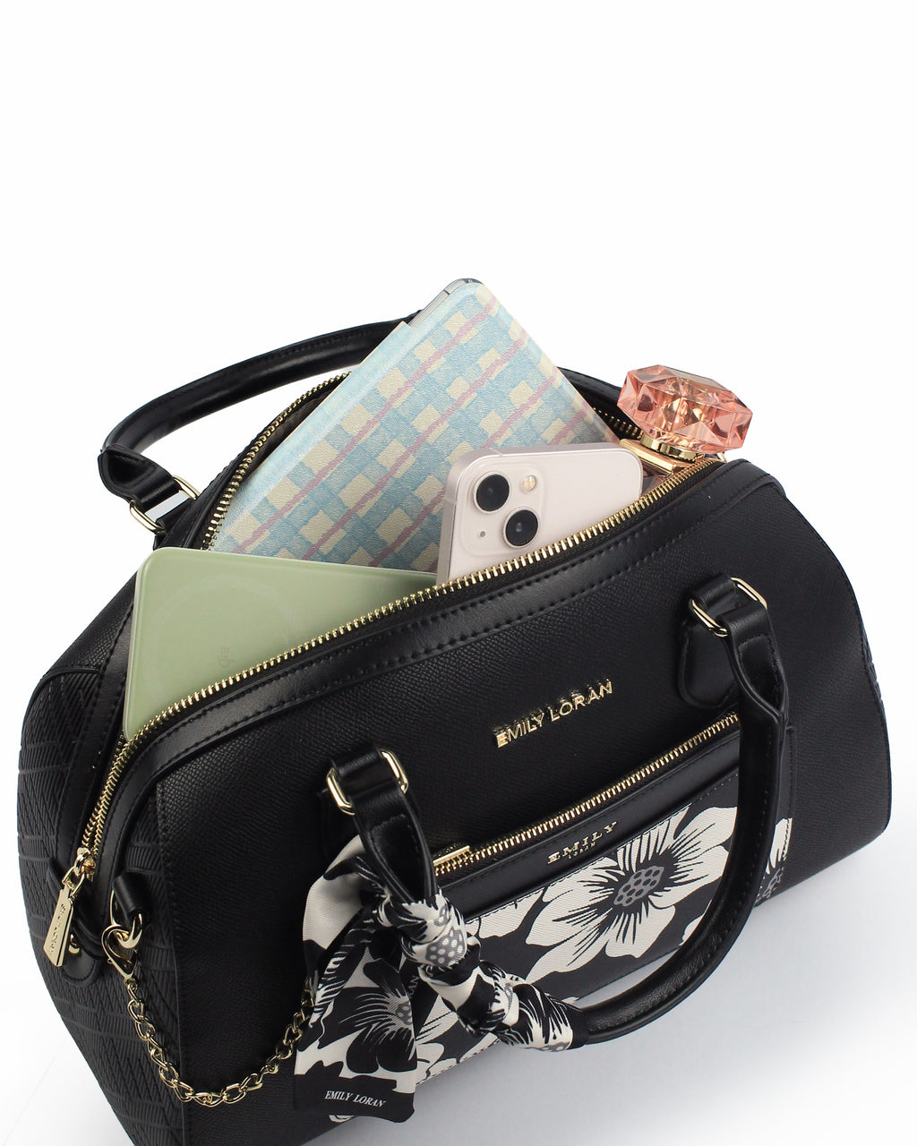 Noor Boston — Floral Boston Bag — Black colorway, catalogue image 5