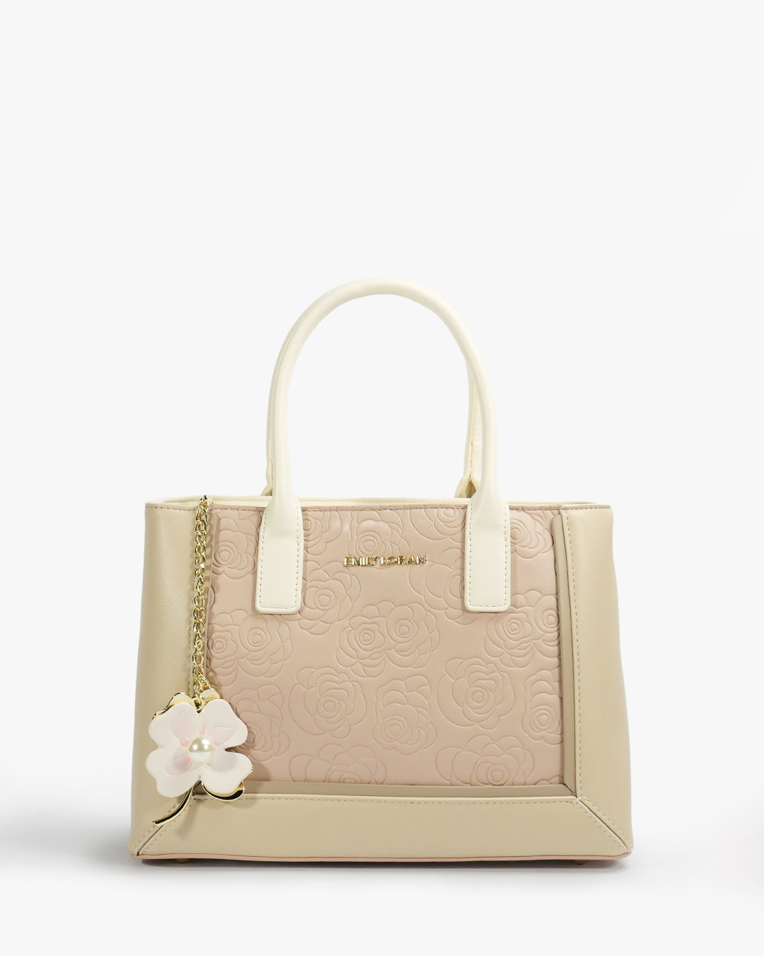 Rosette Tote — Structured Square Tote — Pink colorway, catalogue image 1