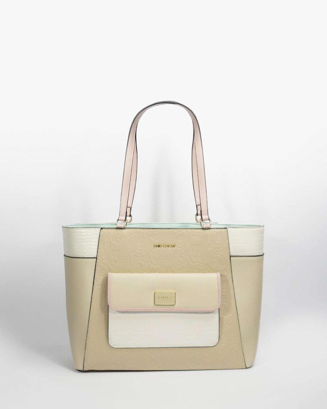 Ravenna Tote — Structured Shoulder Tote — Beige colorway, catalogue image 1