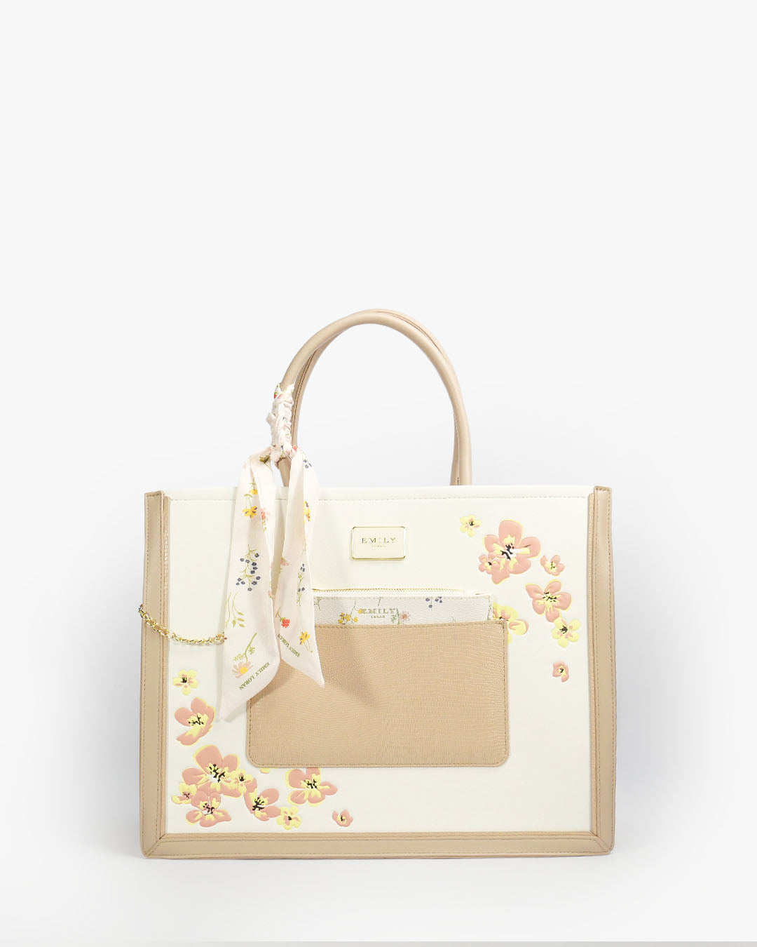 Ariana Tote — Structured Square Tote — White colorway, catalogue image 1