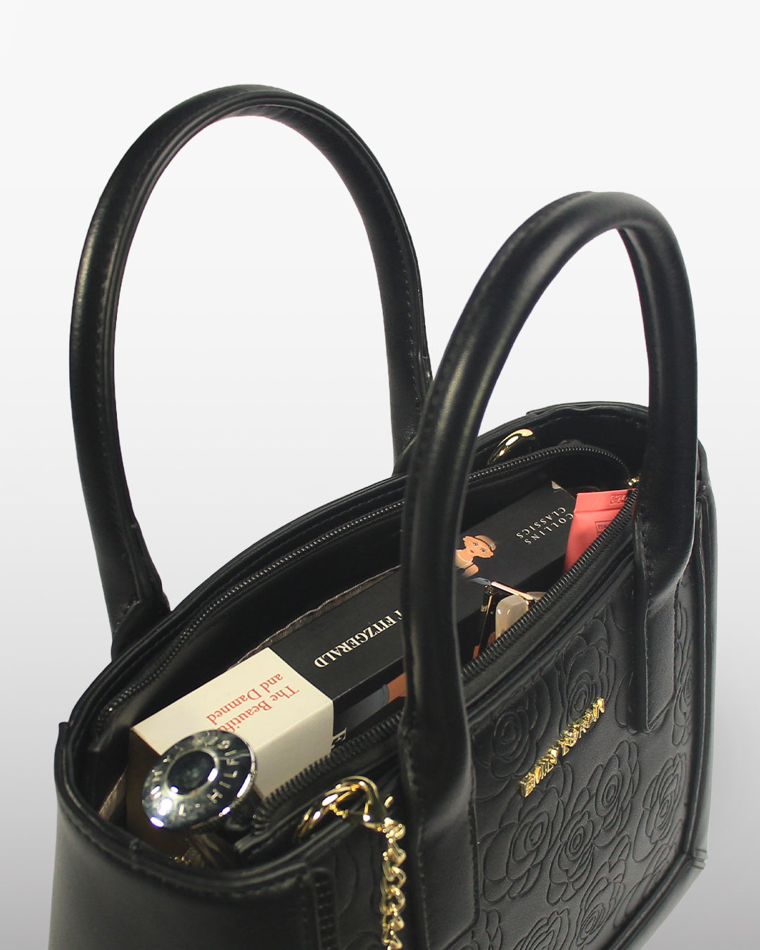 Rosette Tote — Structured Square Tote — Black colorway, catalogue image 5