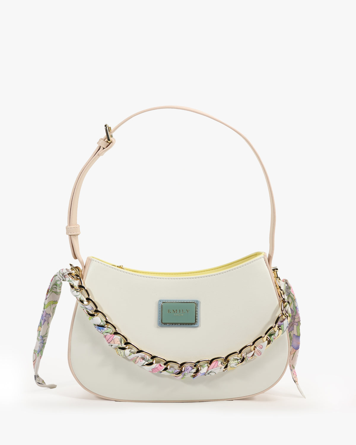 Lucia Hobo — Chain-Strap Hobo — White colorway, catalogue image 1