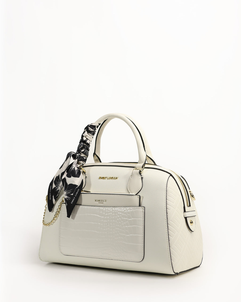 Noor Boston — Floral Boston Bag — White colorway, catalogue image 2