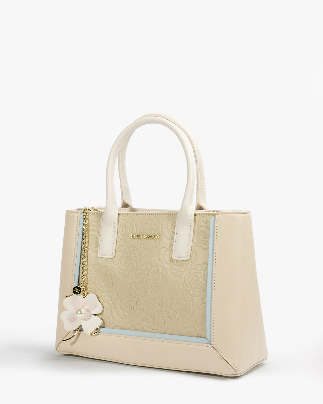 Rosette Tote — Structured Square Tote — Beige colorway, catalogue image 2