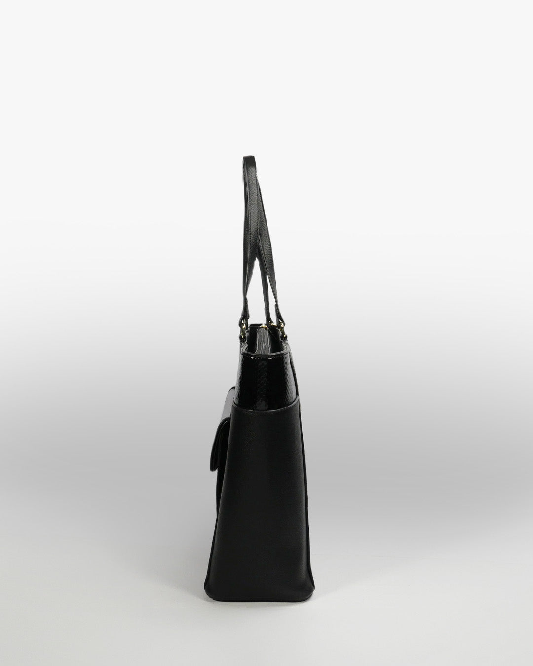 Ravenna Tote — Structured Shoulder Tote — Black colorway, catalogue image 3