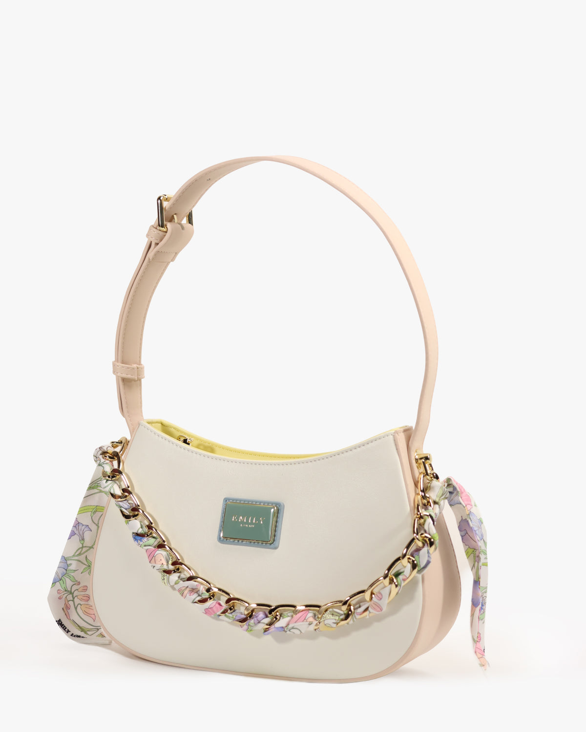 Lucia Hobo — Chain-Strap Hobo — White colorway, catalogue image 2