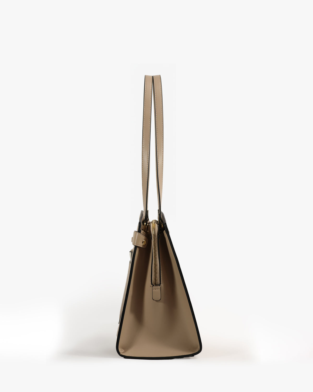 Isolde Tote — Belted Snake-Emboss Tote — Beige colorway, catalogue image 3