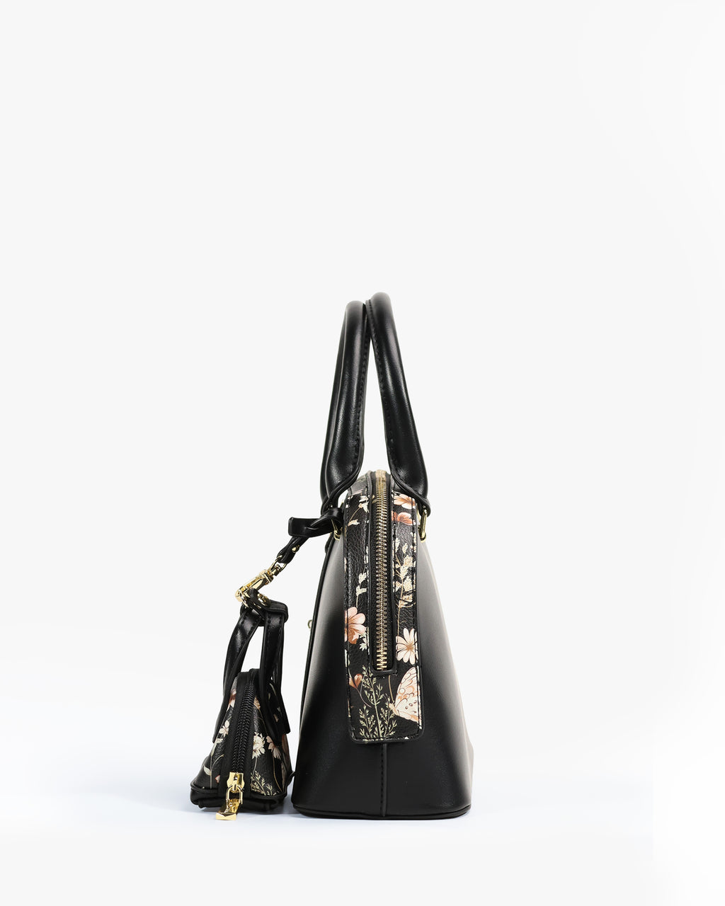 Mireya Dome Satchel — Floral Dome Satchel — Black colorway, catalogue image 3