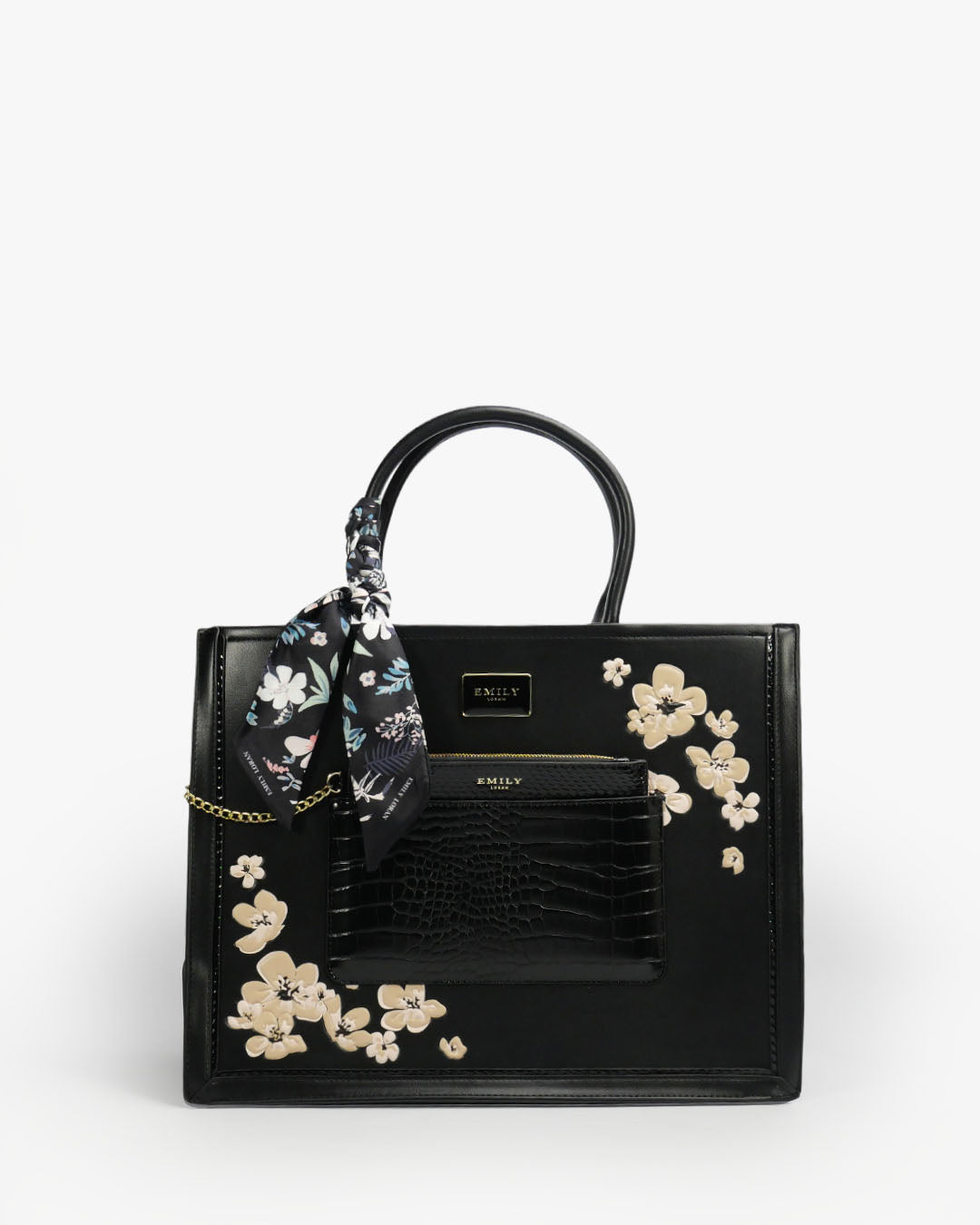 Ariana Tote — Structured Square Tote — Black colorway, catalogue image 1