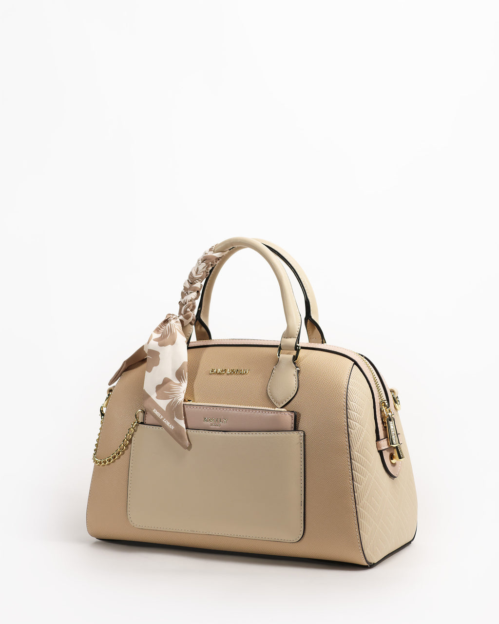 Noor Boston — Floral Boston Bag — Beige colorway, catalogue image 2