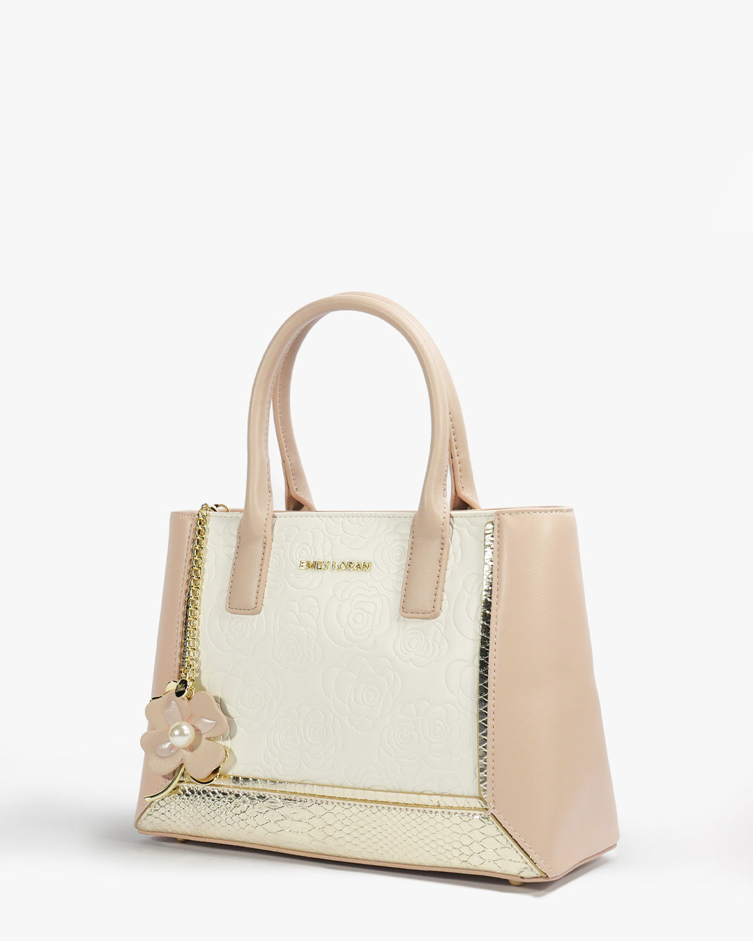 Rosette Tote — Structured Square Tote — White colorway, catalogue image 2