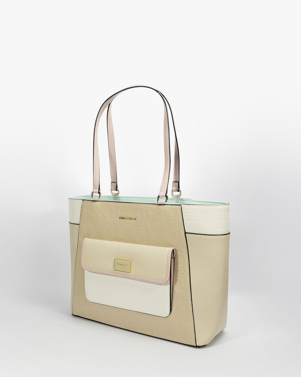 Ravenna Tote — Structured Shoulder Tote — Beige colorway, catalogue image 2