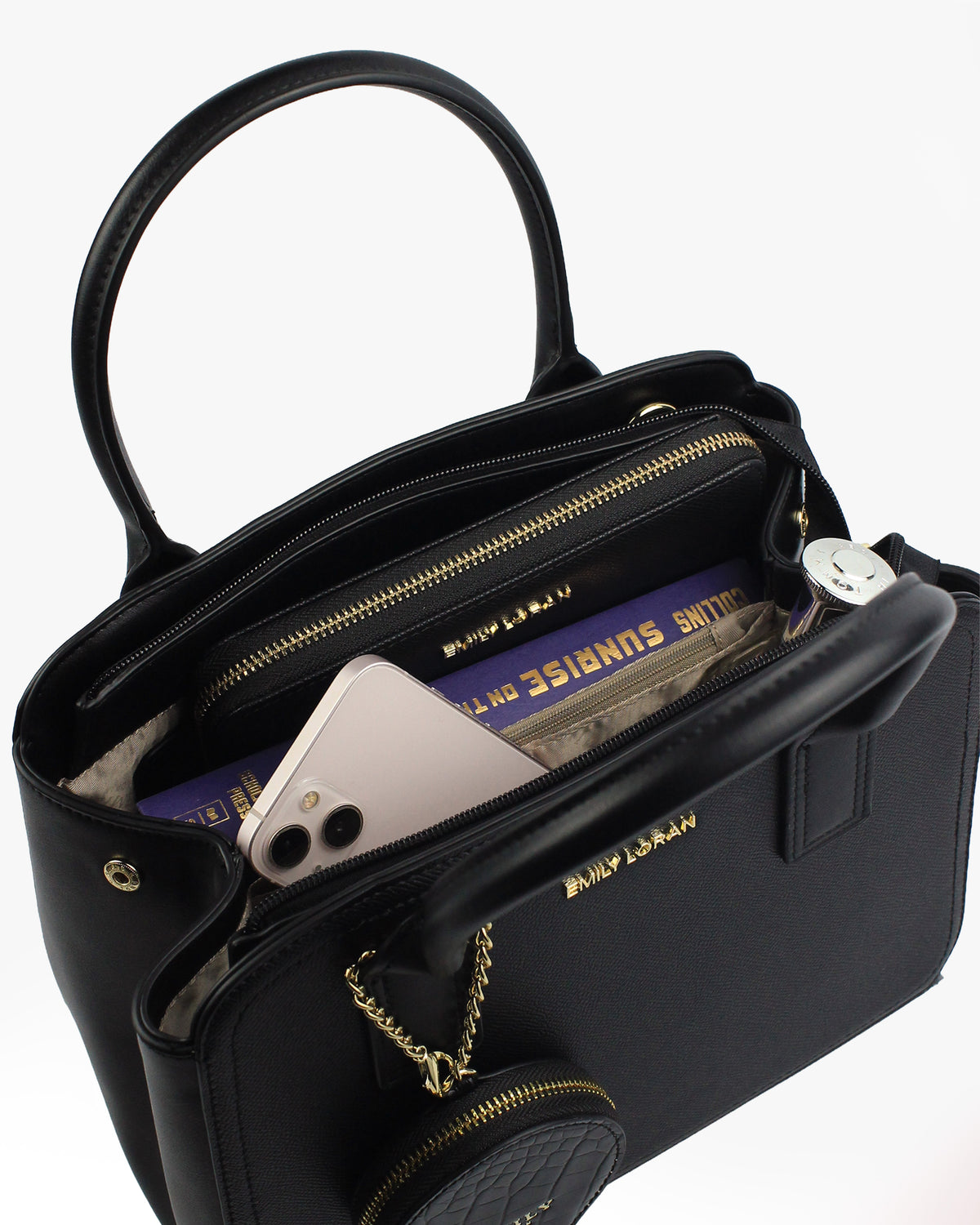 Carmela Satchel — Two-Tone Satchel — Black colorway, catalogue image 5