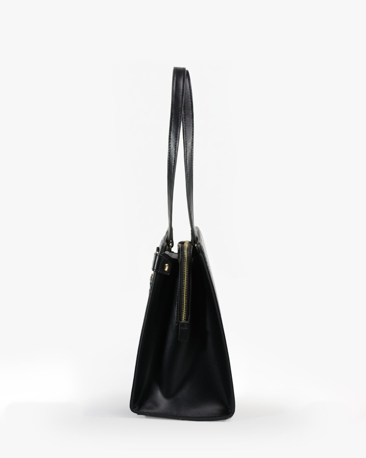 Isolde Tote — Belted Snake-Emboss Tote — Black colorway, catalogue image 3
