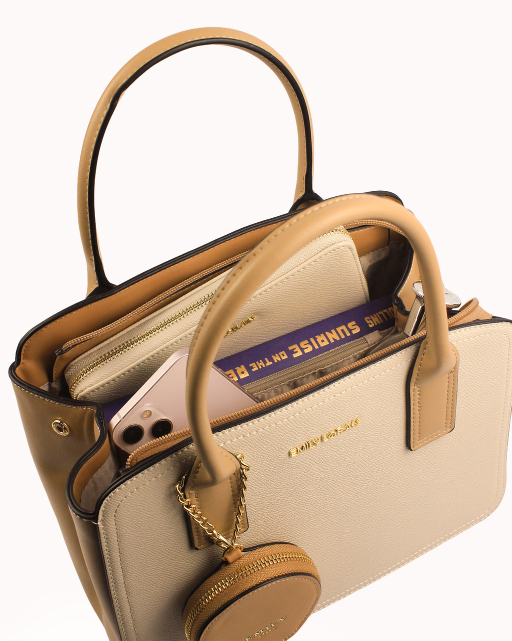 Carmela Satchel — Two-Tone Satchel — Beige colorway, catalogue image 5