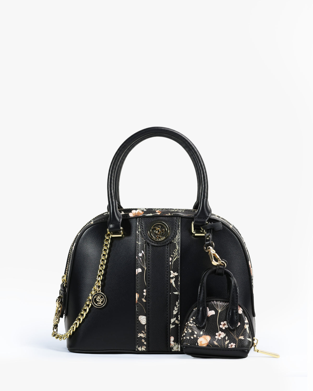 Mireya Dome Satchel — Floral Dome Satchel — Black colorway, catalogue image 1