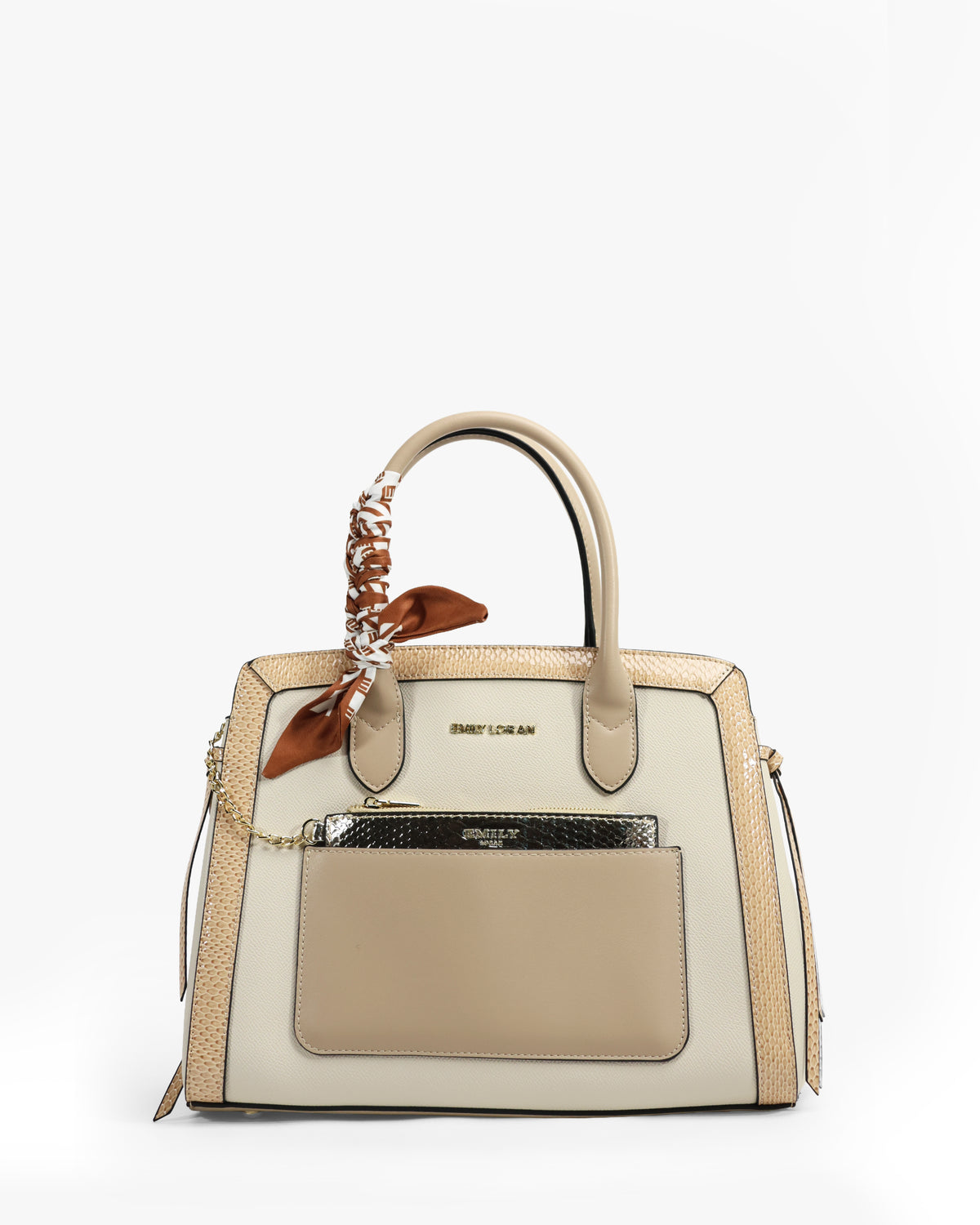 Sigrid Tote — Croc-Embossed Tote — Beige colorway, catalogue image 1