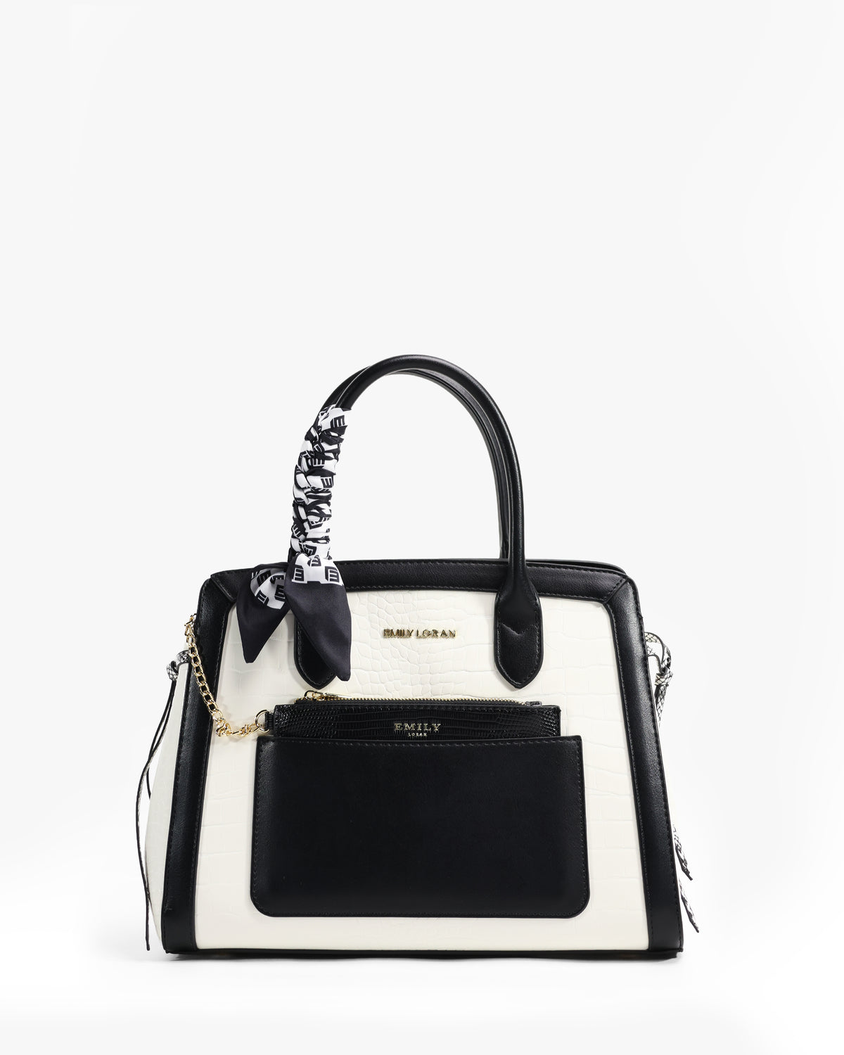 Sigrid Tote — Croc-Embossed Tote — White colorway, catalogue image 1