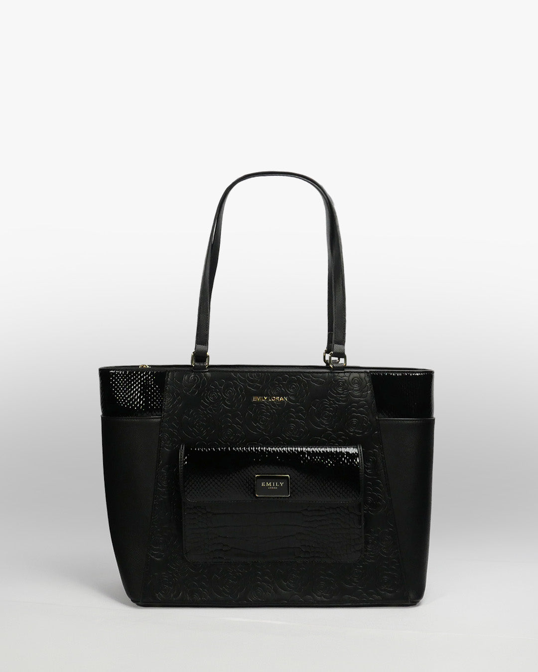 Ravenna Tote — Structured Shoulder Tote — Black colorway, catalogue image 1