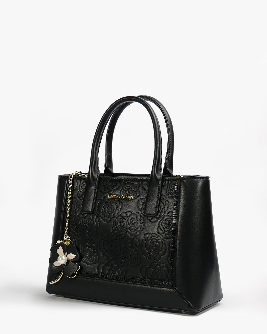 Rosette Tote — Structured Square Tote — Black colorway, catalogue image 2